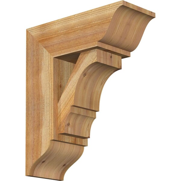 Ekena Millwork Balboa Traditional Rough Sawn Bracket w/ Offset Brace, Western Red Cedar, 8"W x 20"D x 24"H BKT0806X20X24BOA01RWR - main